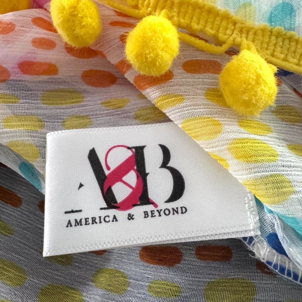 America & Beyond Semi-Sheer Cheetah Rainbow Stripes Cover-Up Dress Size Medium - Picture 11 of 13